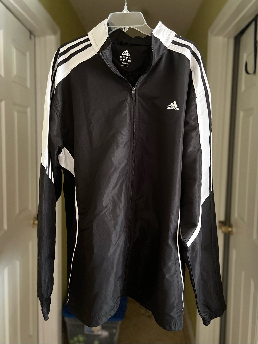 adidas Black and White Performance Track Jacket size 2XL